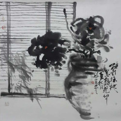 中国书法家协会会员 杨树玉《瓶花》4平尺