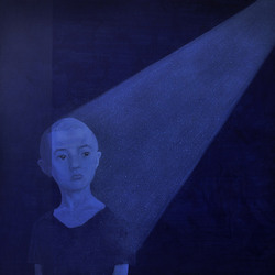 青年油画家 向帅《蓝孩子，女紫一套》 39.5平尺