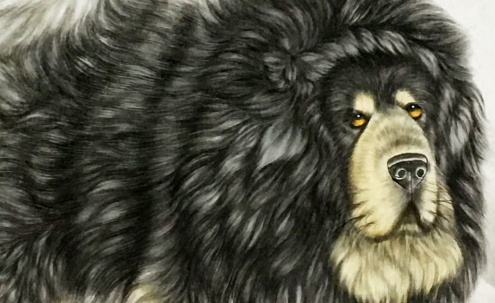 中国艺术书画院高级院士 石海博《盛世神獒》