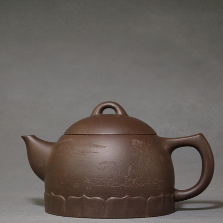 中国工艺美术大师李昌鸿 权衡莲子紫砂壶 拼紫泥410cc