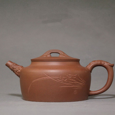 中国工艺美术大师李昌鸿  祥云如意（小）紫砂壶   底槽清400cc