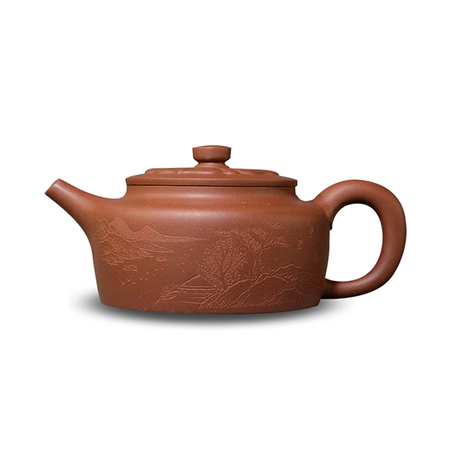 中国工艺美术大师李昌鸿  菱花掇钟紫砂壶  底槽清500cc