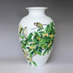 乐知林《和谐》江西省高级工艺美术师景德镇釉上彩瓷瓶