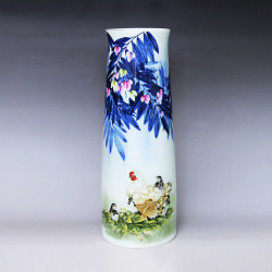 冯雪迎《暖春》江西省高级工艺美术师青花瓷瓶