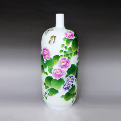 冯雪迎《姹紫嫣红》江西省高级工艺美术师景德镇釉上彩瓷瓶