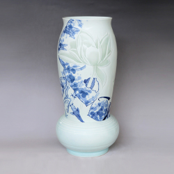 李健《悠然自得》江西省高级工艺美术师综合装饰瓷瓶