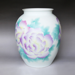 余晓霞《芙蓉情》江西省高级工艺美术师釉上彩瓷瓶