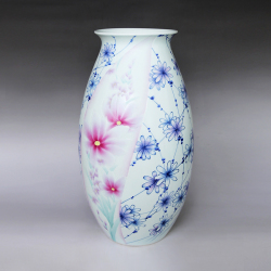 余晓霞《紫韵》江西省高级工艺美术师综合装饰瓷瓶43x22cm