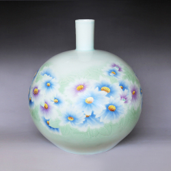 余晓霞《紫韵 》江西省高级工艺美术师综合装饰瓷瓶41x40cm