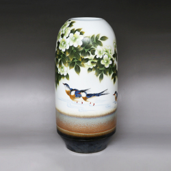李晶《花影》江西省高级工艺美术师釉上彩瓷瓶