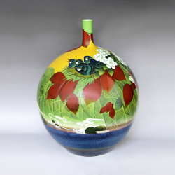 李晶《春融》江西省高级工艺美术师颜色釉瓷瓶