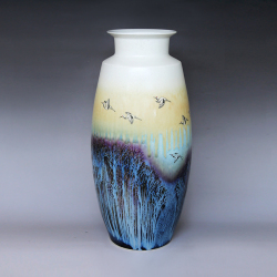 吴军勇《鹤之舞》江西省高级工艺美术师综合装饰瓷瓶