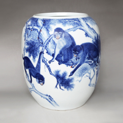 乐知林、乐月球《和谐》江西省高级工艺美术师青花瓷瓶