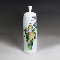 李晶《紫荆》江西省高级工艺美术师综合装饰瓷瓶