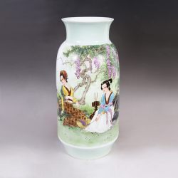 卢晓健《闻香待月圆》江西省工艺美术师釉上彩瓷瓶