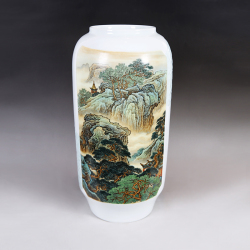 卢晓健《山水》江西省工艺美术师综合装饰瓷瓶