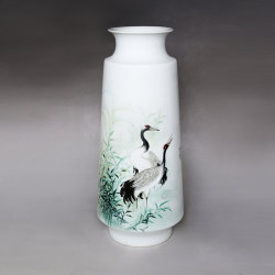 刘彩平《晨露》江西省工艺美术师釉上彩瓷瓶 